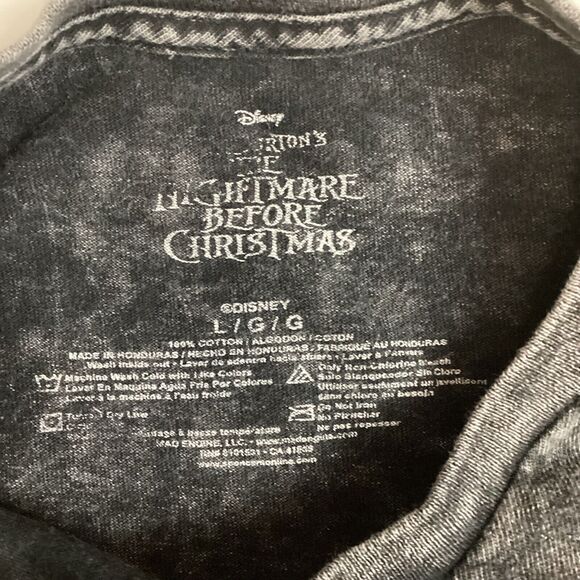 Disney Nightmare Before Christmas-Womens LG-Heather Gray Long-Sleeve-100% Cotton - Picture 5 of 11